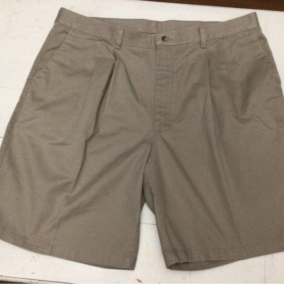 Timber Creek Wrangler Mens Size 40 Tan Khaki Chino Shorts Zip Fly - Picture 1 of 14